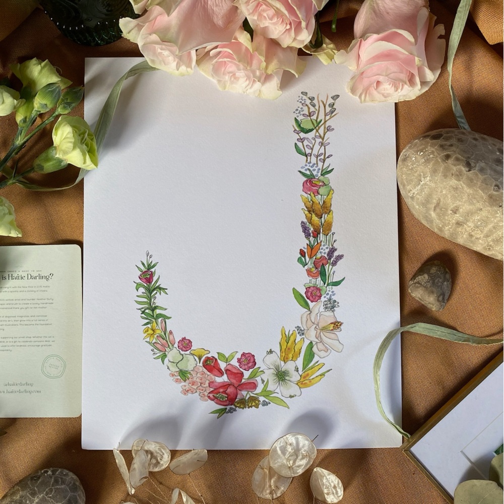 Hattie Darling - 8x10” Monogram Art Print - J